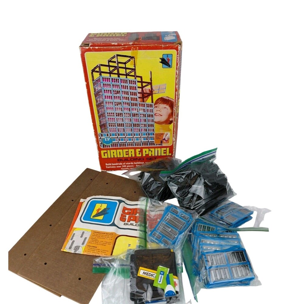 Kenner Girder And Panel Vtg  Action Building Set With Extra Pieces  1970's